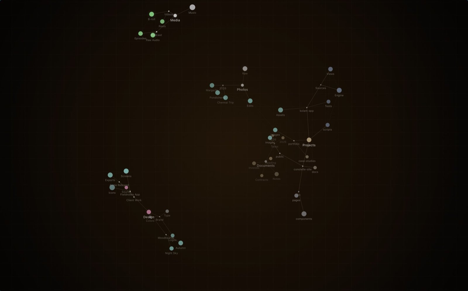 The constellation in the warm Amber theme
